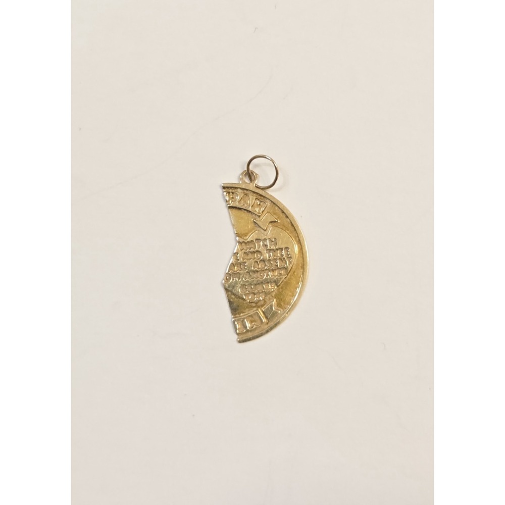 14K Yellow Gold Mizpah One-piece Pendant Charm Genesis 31:49